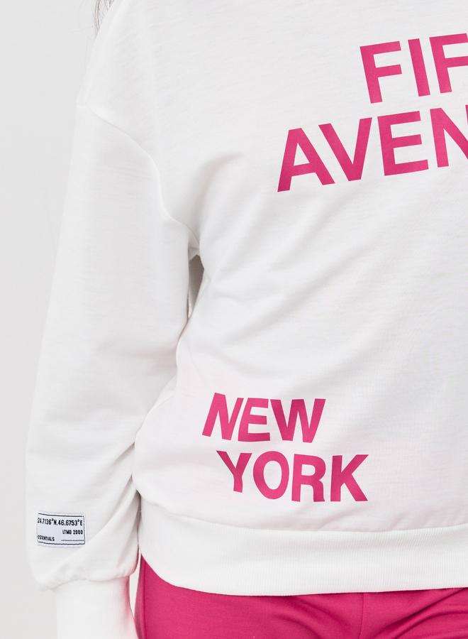 Styli Teen Fifth Avenue Print Sweatshirt and Trousers Set - Image 3
