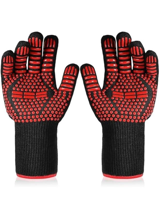 Arabest - Heat Resistant Silicone Barbecue Gloves Non-Slip Fireproof Cooking Mitts for Grilling Baking and Anti-Scald Protection - Image 1