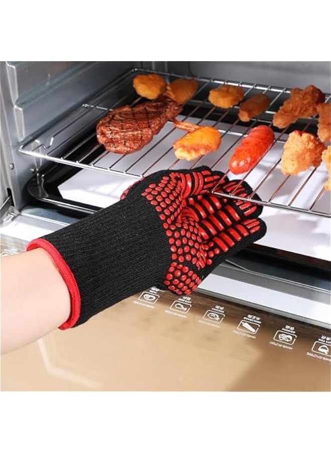 Arabest - Heat Resistant Silicone Barbecue Gloves Non-Slip Fireproof Cooking Mitts for Grilling Baking and Anti-Scald Protection - Image 1