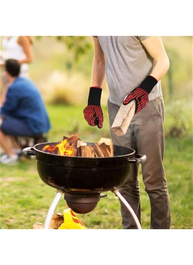 Arabest - Heat Resistant Silicone Barbecue Gloves Non-Slip Fireproof Cooking Mitts for Grilling Baking and Anti-Scald Protection - Image 1