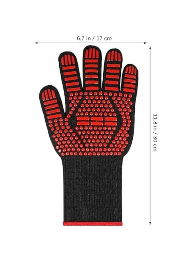Arabest - Heat Resistant Silicone Barbecue Gloves Non-Slip Fireproof Cooking Mitts for Grilling Baking and Anti-Scald Protection - Image 1