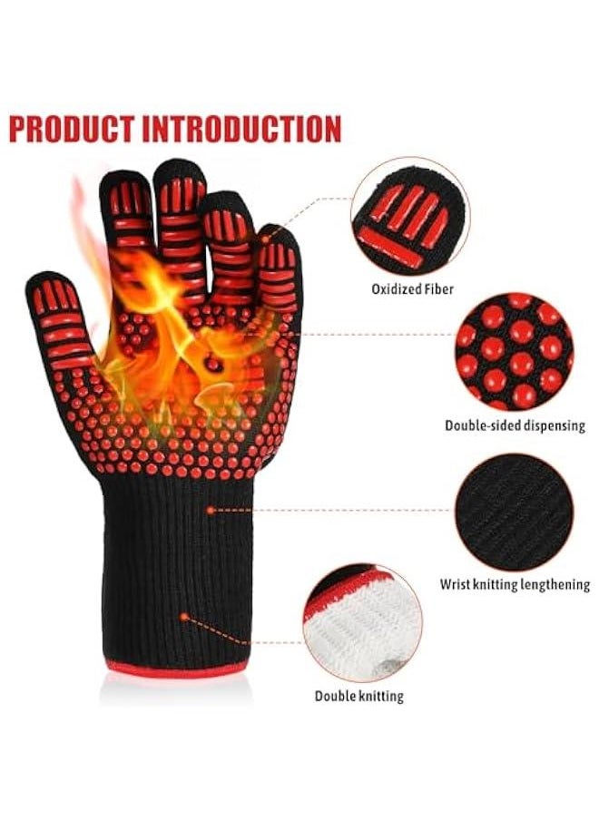 Arabest - Heat Resistant Silicone Barbecue Gloves Non-Slip Fireproof Cooking Mitts for Grilling Baking and Anti-Scald Protection - Image 1