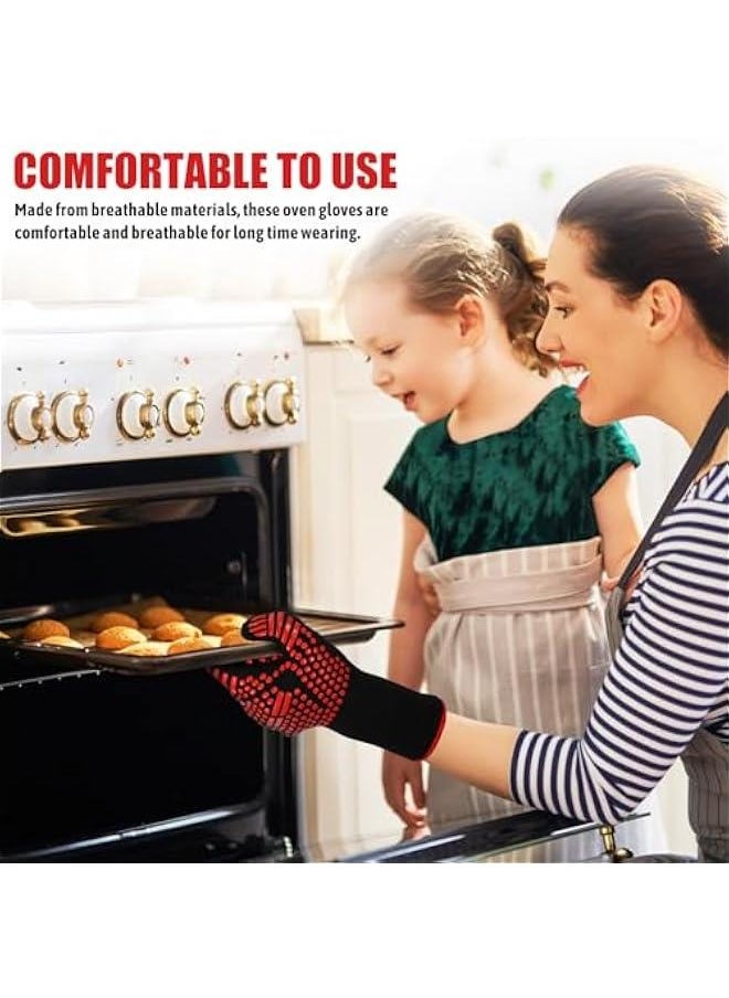 Arabest - Heat Resistant Silicone Barbecue Gloves Non-Slip Fireproof Cooking Mitts for Grilling Baking and Anti-Scald Protection - Image 1