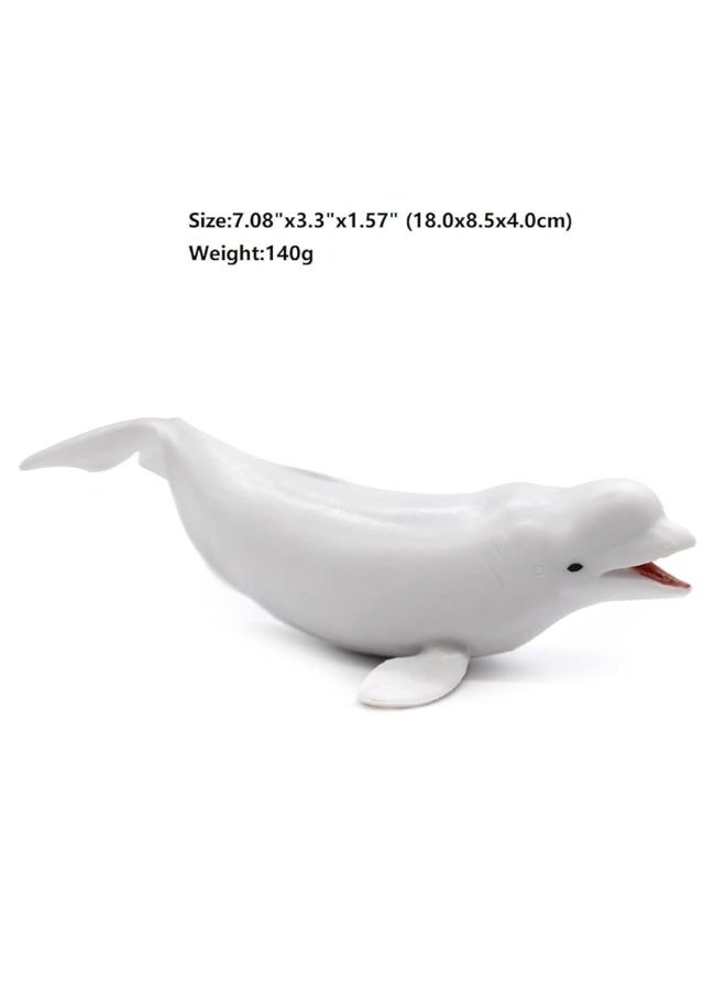 Wei Long Sea Animals Simulation Ocean Whale Toy Model Figures Toy Model Birthrday Gift Party School Project Favors Toys for Kid Boys GirlsMedium Beluga - Image 2