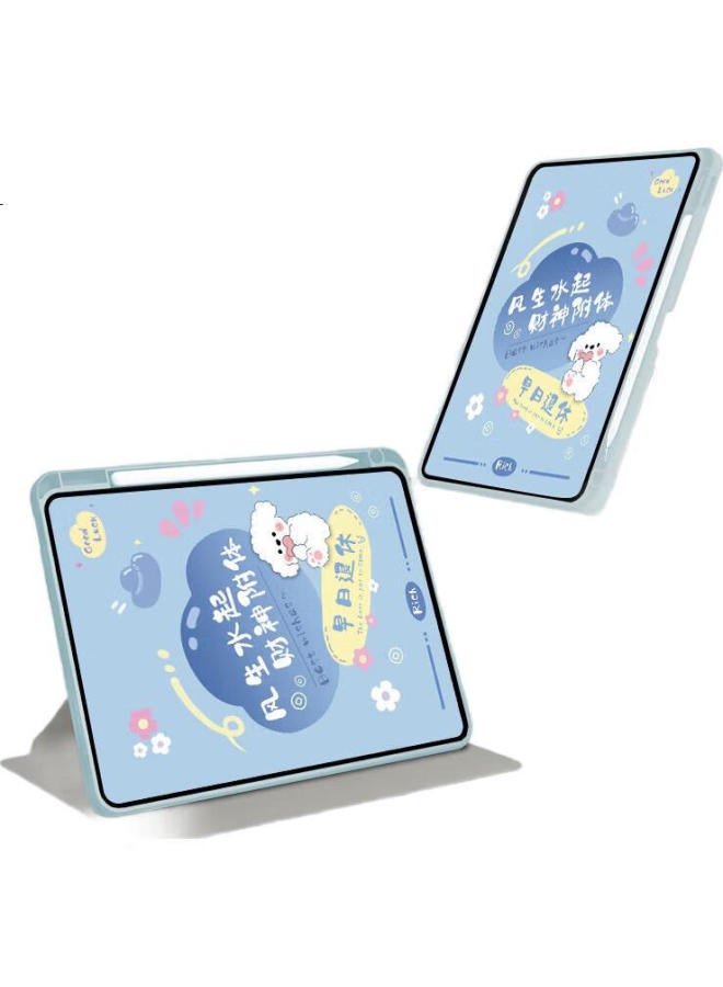 Sehan Shihan Compatible With Ipad Air 11-Inch Case, 2025/24 Models Air7/6/5/4 Universal, M3/M2 Chip, With Pencil Holder, Rotating And Vertical Support, Cartoon Painting, Shockproof And Bend-Resistant - Image 2