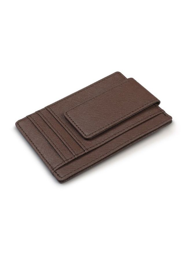 NIBEMINENT RFID Leather Dollar Clip Men Wallet Coffee - Image 3