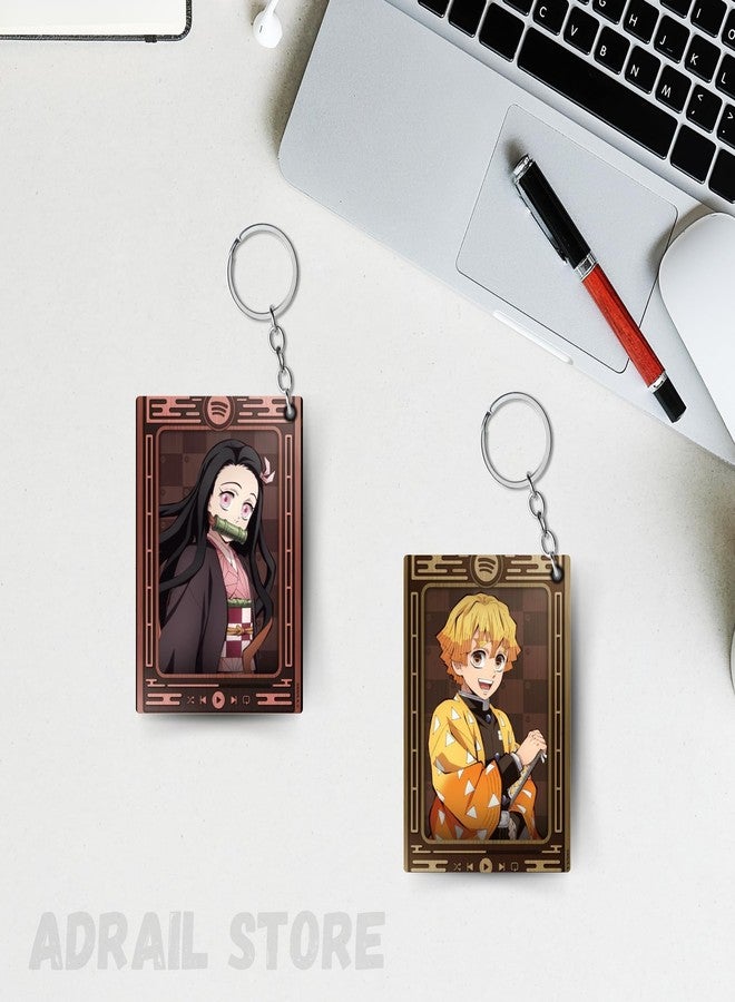 ADRAIL STORE Premium (Pack Of 4) Demon Slayer Anime Printed Keychain For Bike, Scooty, Car, Acrylic Keyholder (DS-1) - Image 3