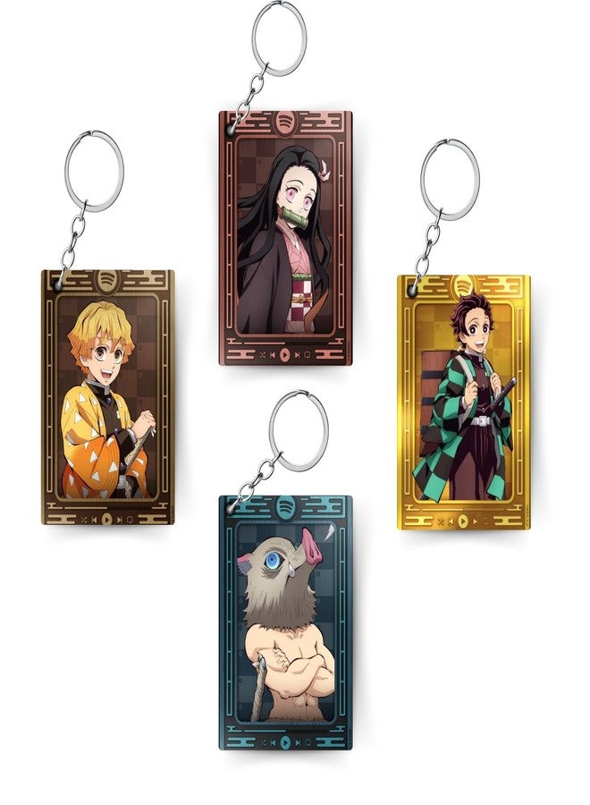 ADRAIL STORE Premium (Pack Of 4) Demon Slayer Anime Printed Keychain For Bike, Scooty, Car, Acrylic Keyholder (DS-1) - Image 2