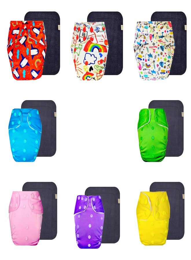 حفاضات قماشية فاخرة من دمبلدو مع حشوة رمادية (عبوة من 8 قطع) | ملائمة ومريحة | تسمح بمرور الهواء | أزرار كبس قابلة للتعديل | ضرورية للاستخدام اليومي | من 3 أشهر إلى 3 سنوات | مناسبة للجنسين - Image 1