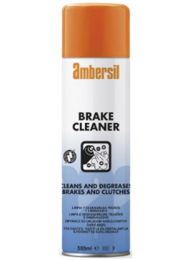 امبيرسيل AMBERSIL Brake Cleaner 500ML هو منظف ومزيل شحوم عالي الكفاءة وسريع المفعول، مصمم خصيصًا لتنظيف أنظمة الفرامل - Image 1