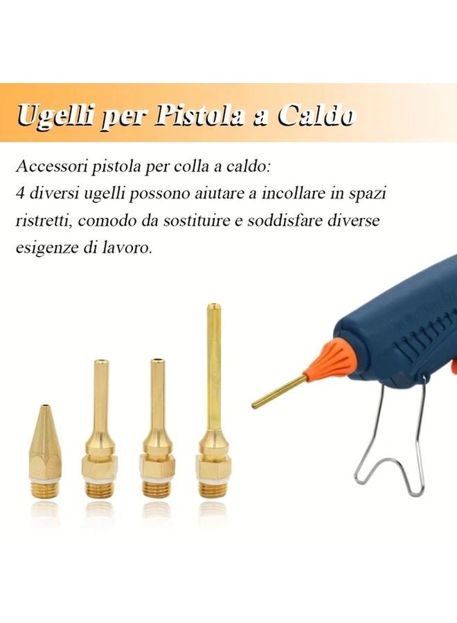 4pcs Copper Hot Glue Gun Nozzle Interchangeable Nozzles With 10 8mm Thread Diameter Replacement Tool - Image 4