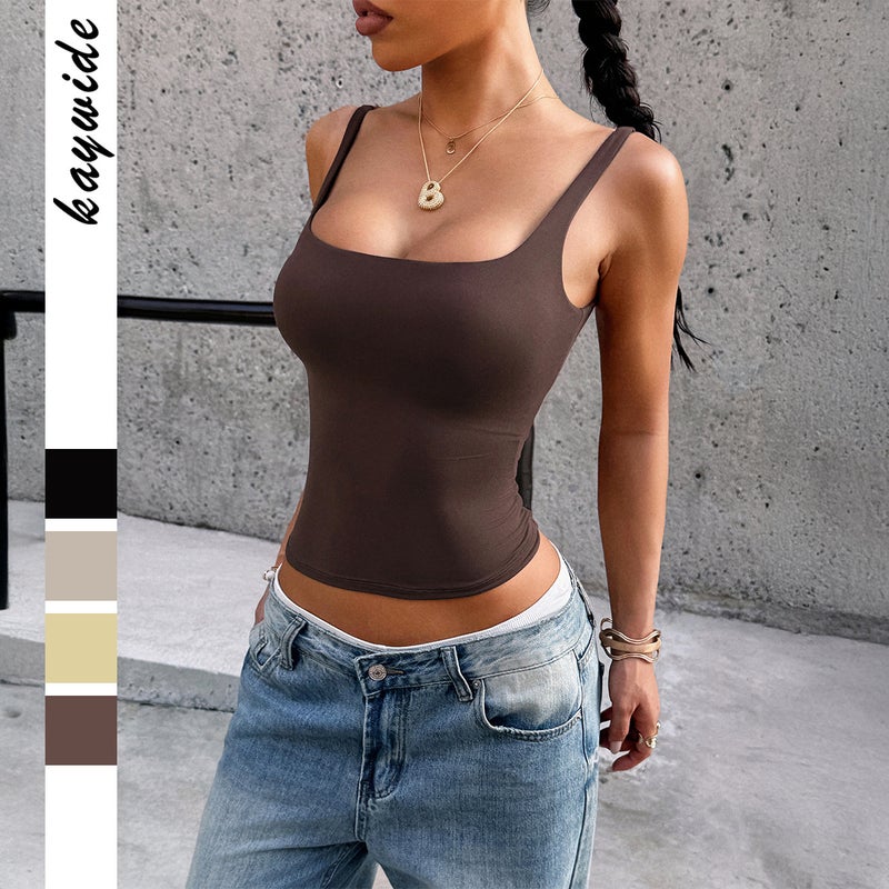 Women's Solid Color Yoga Tank Top - Image 1