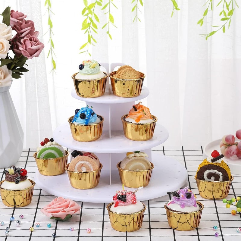 Deera Deera Gold Medium Aluminum Muffin Liners Petite Cupcake Baking Cups for Shimmering Delights Pack of 50 Each  - Image 3