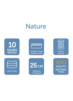 DANUBE HOME Nature Latex with Pocket Spring King Mattress Medium Firm Feel White 210x180x25cm, Thickness 25 cm  - Image 2