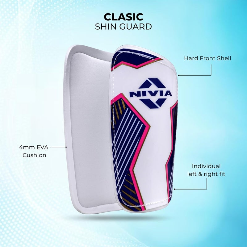 Nivia Classic Shin Guards with Sleeves for Youth and Adults, for Football Games Matches, Training, Basketball, Baseball, Cycling, Light Weight & Breathable Shin Guard with Lycra Sleeves (Medium) - Image 2