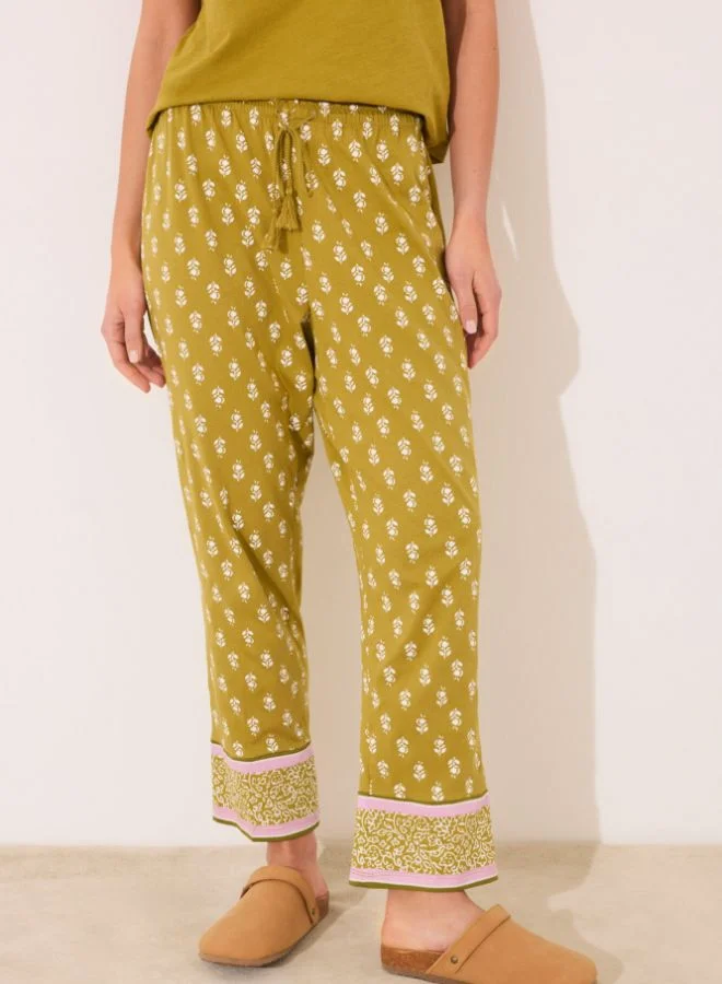 women'secret Long carrot trouser 100% cotton stamps