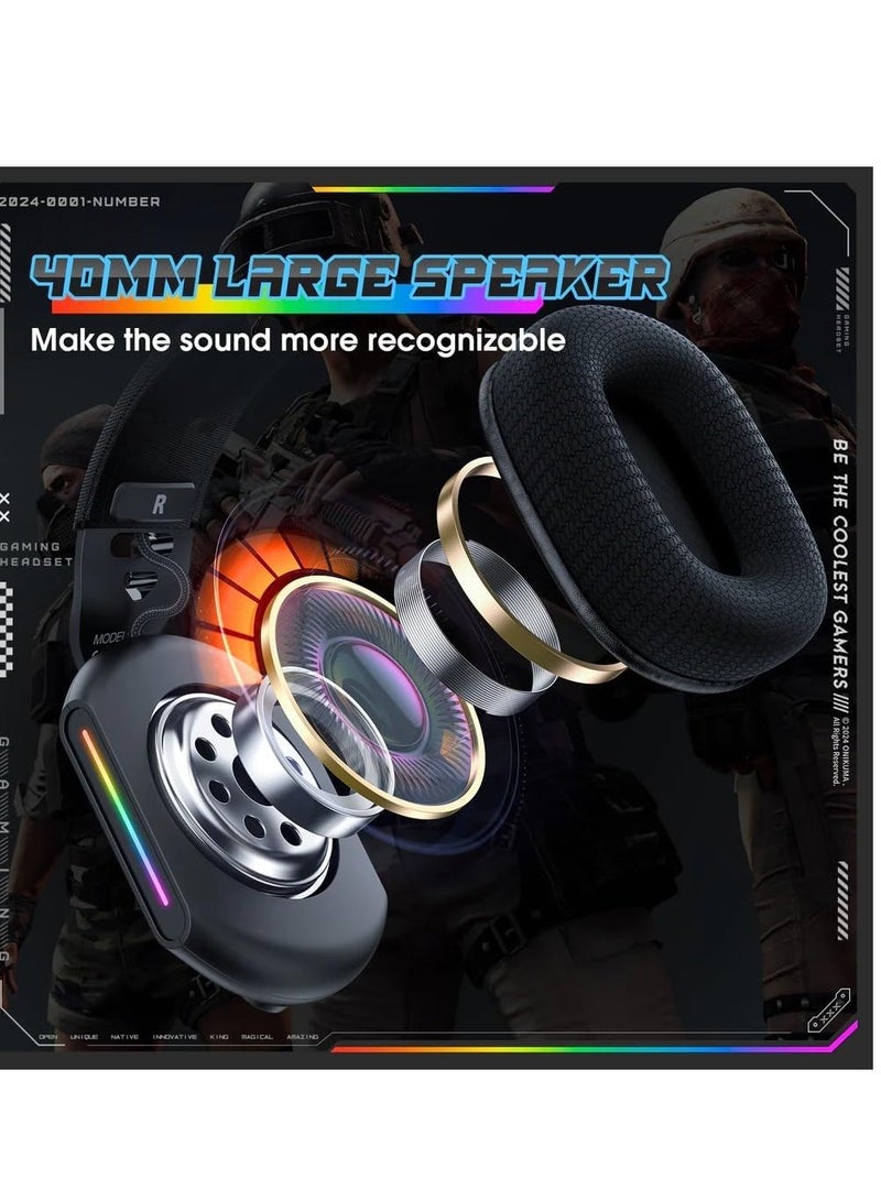 أونيكوما سماعة الألعاب X12  - سماعة رأس للألعاب بصوت ستيريو RGB مع ميكروفون - مقبس 3.5 ملم + USB للضوء لوحدات تحكم الهاتف المحمول PC PS4-5 وXbox One | أسود - Image 4