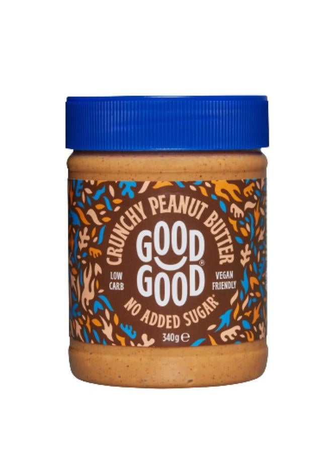 GOOD GOOD Crunchy Peanut Butter Keto Friendly - Low Carb & No Added Sugars - Vegan - No Palm Oil or Preservatives - Non-GMO - 12 oz / 340g (Pack of 1) - Image 1