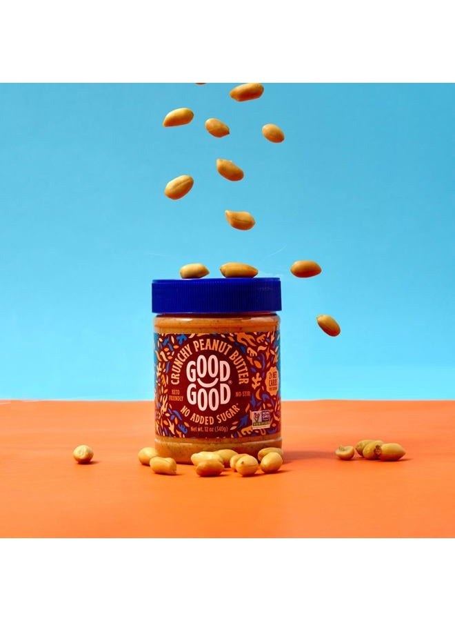 GOOD GOOD Crunchy Peanut Butter Keto Friendly - Low Carb & No Added Sugars - Vegan - No Palm Oil or Preservatives - Non-GMO - 12 oz / 340g (Pack of 1) - Image 5