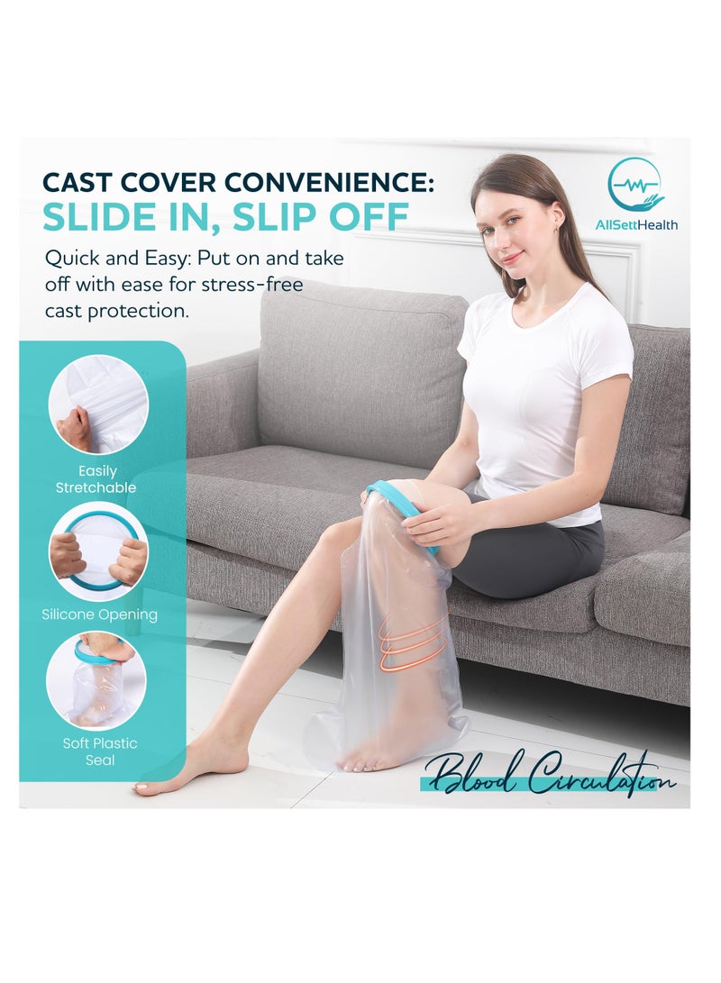 XiuWoo Large Cast Cover for Shower Leg ,Waterproof Cast Cover for foot , Leg Cast Covers for Shower Adult Reusable Boot and Cast Protector with Water-Tight Sealing, Keeps Wounds Dry - Image 2
