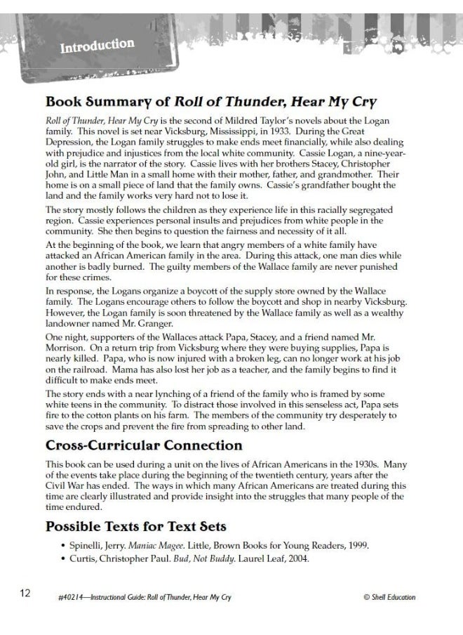 null - Roll of Thunder, Hear My Cry: An Instructional Guide for Literature - Image 1
