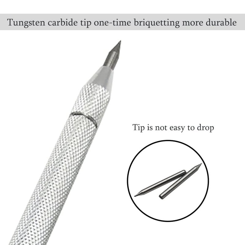 NEPAK 2 Pack Tungsten Carbide Scriber with Magnet,with Extra 12 Replacement Marking Tip,Etching Engraving Pen for Glass/Ceramics/Metal Sheet - Image 3