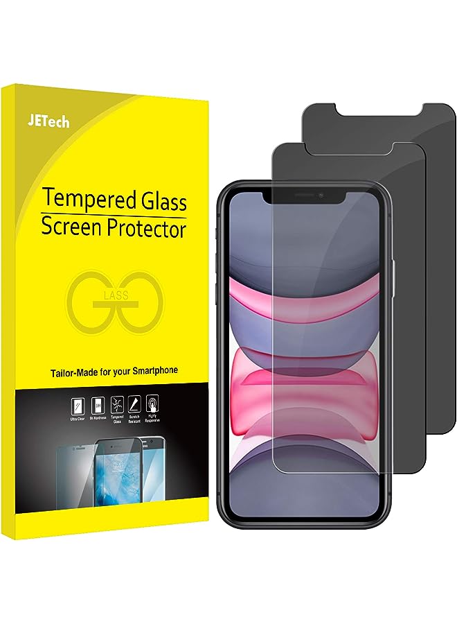 Jetech حماية خصوصية لشاشة الآيفون 11 وآيفون XR 6.1 بوصة، فيلم زجاج مقوى مضاد للتجسس، عبوة 2 - Image 1