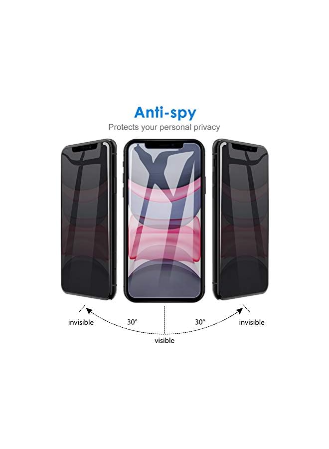 Jetech حماية خصوصية لشاشة الآيفون 11 وآيفون XR 6.1 بوصة، فيلم زجاج مقوى مضاد للتجسس، عبوة 2 - Image 4