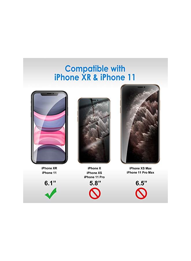 Jetech حماية خصوصية لشاشة الآيفون 11 وآيفون XR 6.1 بوصة، فيلم زجاج مقوى مضاد للتجسس، عبوة 2 - Image 3