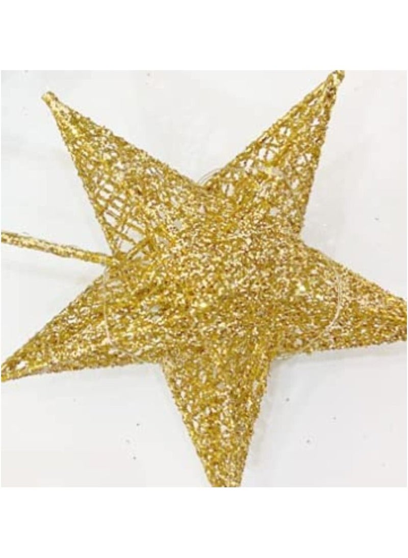 فانوس رمضان مع ضوء ليد وثلاث بطاريات آا الدافئة الأصفر 30 سنتيمتر - Image 4