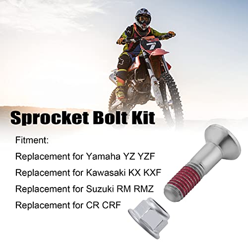 NACHEE Crf50 Sprocket Bolt Kit,Motorcycle Double Locked Sprocket Fastening kit Compatible with Dirt Bike Yamaha YZ YZF Kawasaki KX KXF Suzuki RM RMZ Honda CR CRF,6 Pcs - Image 4
