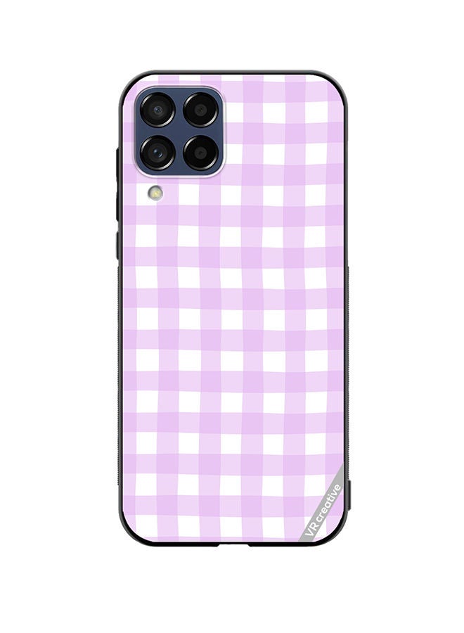 VR CREATIVE Protective Case Cover For Samsung Galaxy M33 Classic Checkered Plaid Purple Seamless Pattern Design Multicolour - Image 1