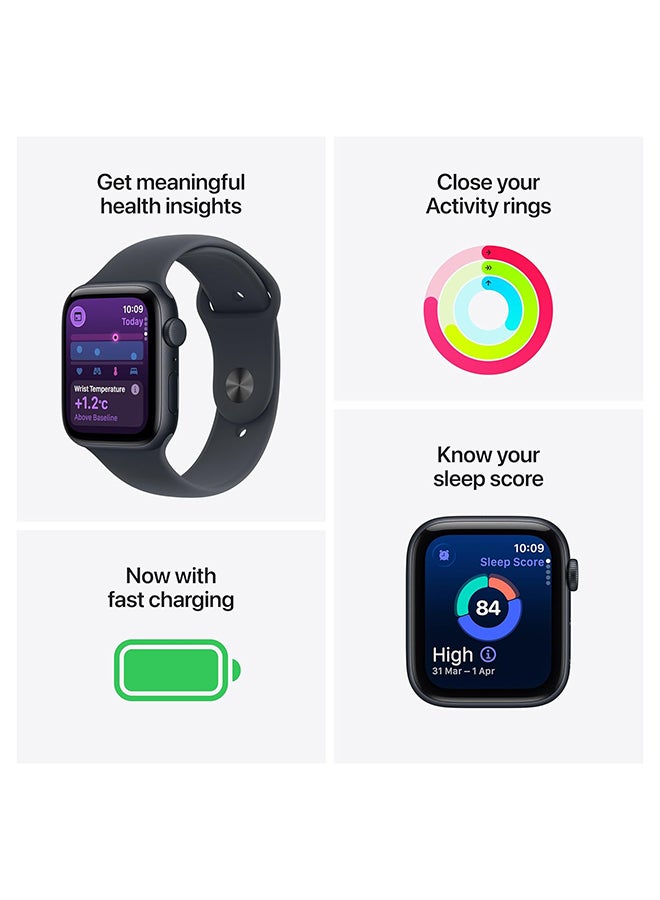 Apple Watch SE 3 GPS + Cellular 40mm (International Version) Midnight Aluminium Case With Midnight Sport Band - M/L - Image 4