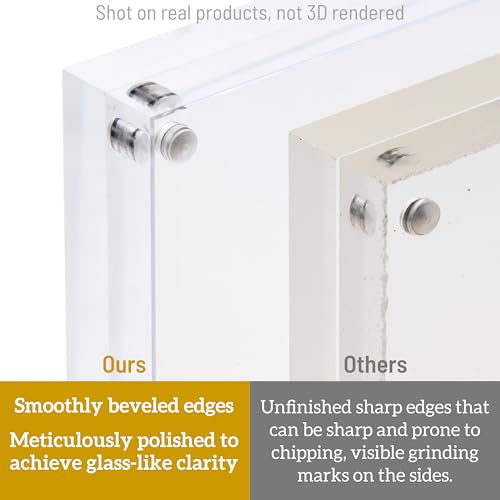 ATZYmolin 5x7 Acrylic Picture Frame 3 Pack, 20mm Thick Magnetic Double Sided Display 20% Thicker- Frameless Clear Transparent Photo Frame for Desktop/Tabletop, Self Standing with Microfiber Cloth - Image 4