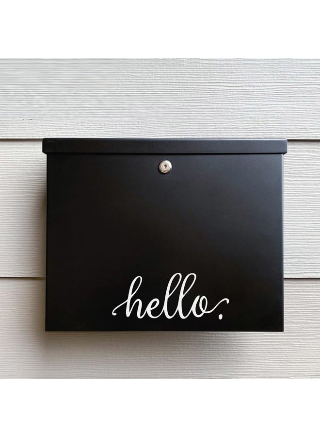 BATTOO Hello Wall Decal Farmhouse Wall Decor Hello. Door Decal Vinyl Lettering for Front Door Country Cottage Decor(9"X 4",White) - Image 2