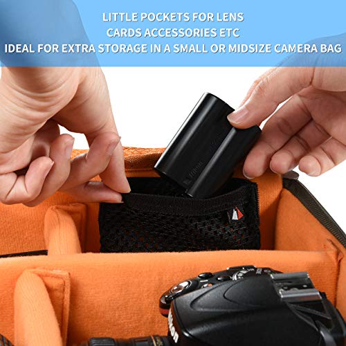 TXEsign Pack of 3 Sizes Hook and Loop Mesh Pockets Net Organizer for Securing Items in DSLR SLR Camera Insert/Video Bag - Image 5