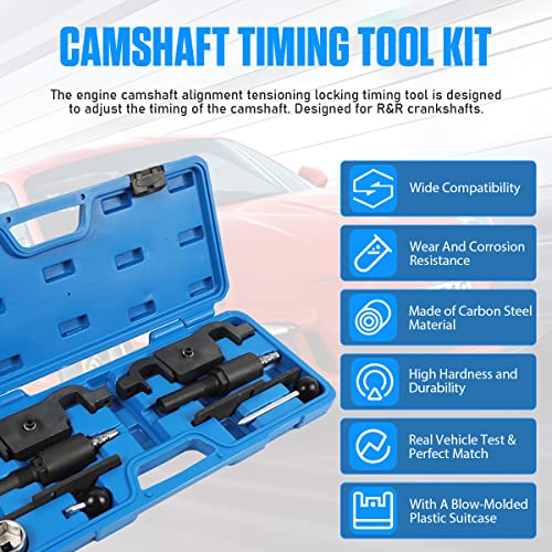 CMTOOL Engine Camshaft Tensioning Locking Alignment Timing Tool Kit Compatible with Porsche Cayenne Panamera V8 4.5L 4.8L V6 3.6L, Timing Belt Tensioner Locking Tool Compatible with Audi Q7 9678/9595 - Image 2