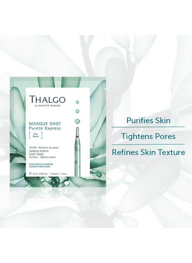 Thalgo Express Purity Shot Mask - Purifying Marine Zinc and Algae Powder Sheet Mask for Oily and Combination Skin - 20ml - Image 3