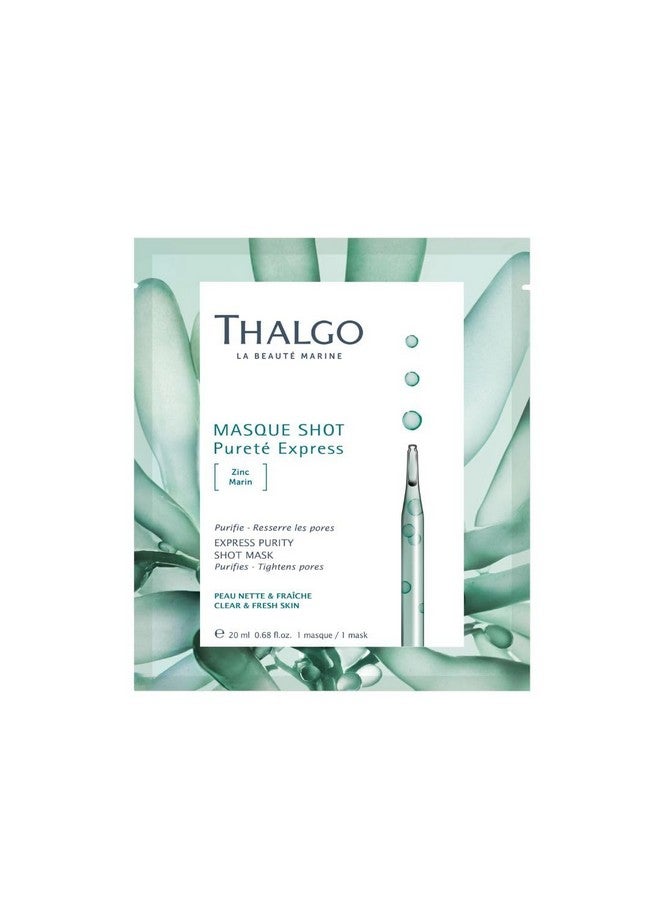 Thalgo Express Purity Shot Mask - Purifying Marine Zinc and Algae Powder Sheet Mask for Oily and Combination Skin - 20ml - Image 1