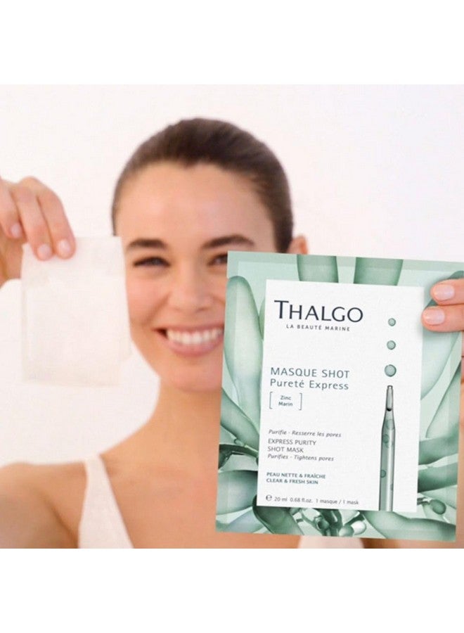 Thalgo Express Purity Shot Mask - Purifying Marine Zinc and Algae Powder Sheet Mask for Oily and Combination Skin - 20ml - Image 5