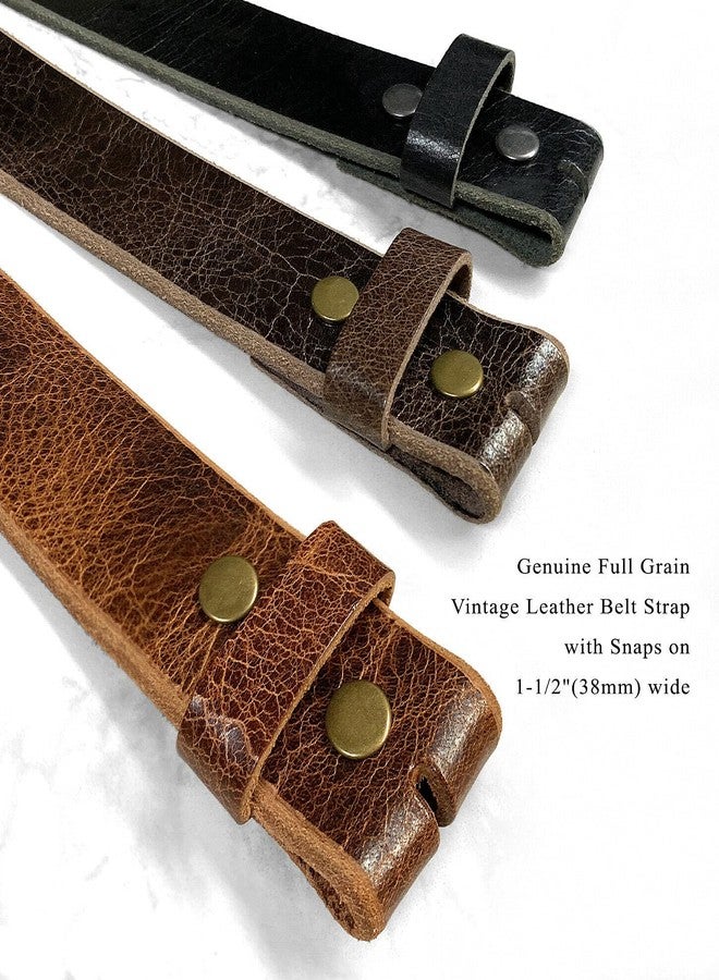 Belts.com BS304 Genuine Full Grain Vintage Leather Belt Strap with Snaps on 1-1/2"(38mm) wide (Tan, 34) - Image 4