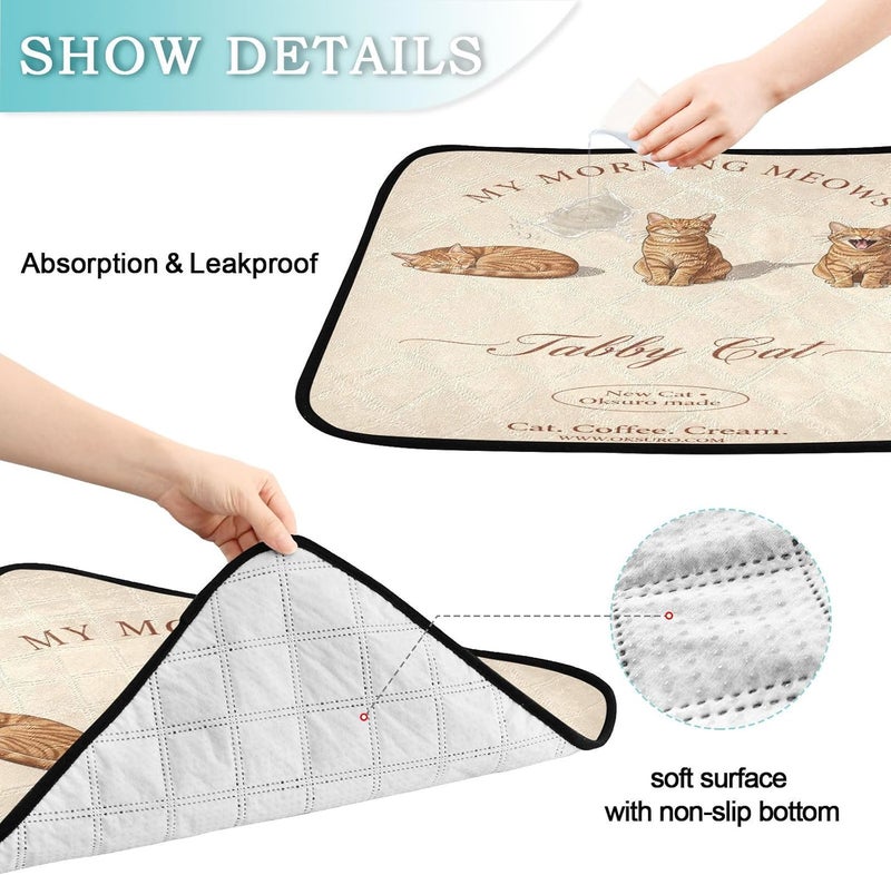 2 Pack Cat Pet Mat Dog Pee Mat Washable Anti Slip Mat for Car and Airplane 24x36in＋36x42in Cat Poster Portrait - Image 4