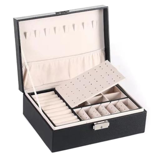 YouBella Jewellery Organisers Gifts Acrylic Portable Home Jwell organizer Storage Box Case with Dividers Container for Rings, Earrings, Necklace for Girls and Women (Black) - Image 1