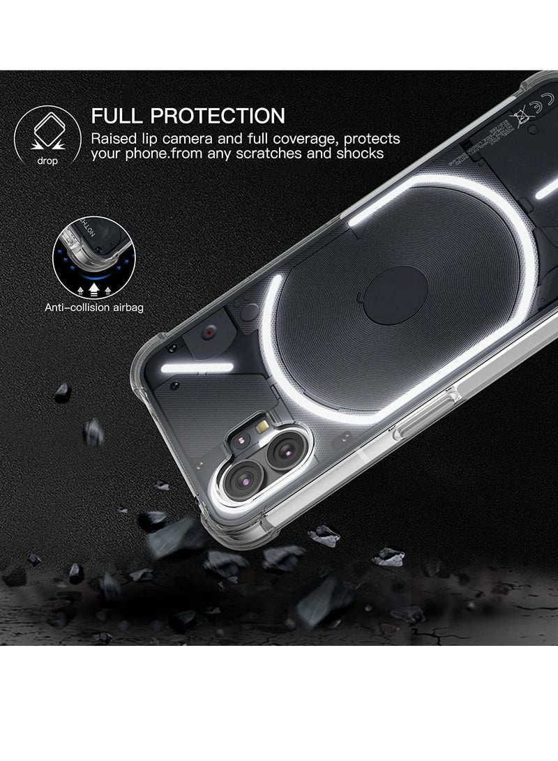 vesus Nothing Phone 1 Clear Case 2022, Soft Slim Cover Transparent Flexible TPU Back Hard PC Frame Bumper Reinforced Corners Shell Lightweight Shockproof - Image 2