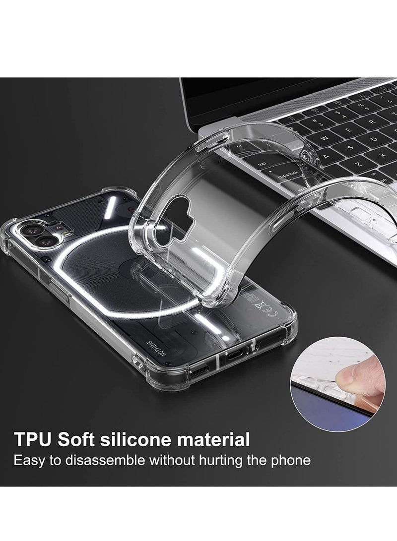 vesus Nothing Phone 1 Clear Case 2022, Soft Slim Cover Transparent Flexible TPU Back Hard PC Frame Bumper Reinforced Corners Shell Lightweight Shockproof - Image 3