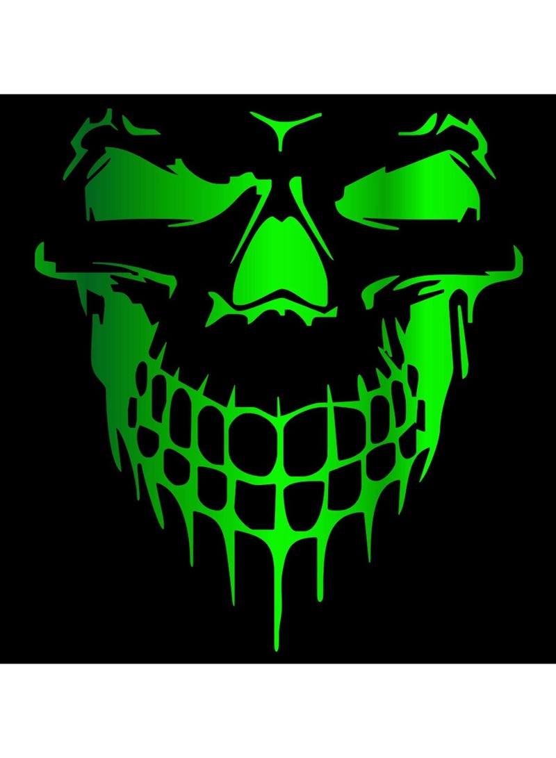 Today Idea Car Hood Decal, Cool Skull Sticker for Truck, SUV, Motorcycle, Bicycle with 10 Color Options and 5 Sizes, 25 Inch Maximum, Gloss Chrome Mirror Green (10 Inch) - Image 1