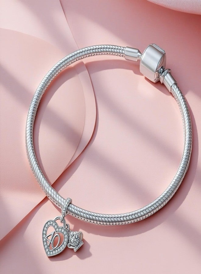 QeenseKc Birthday Number 40th Heart Dangle Charm Crown Bead Compatible with Pandora Bracelet Women - Image 3