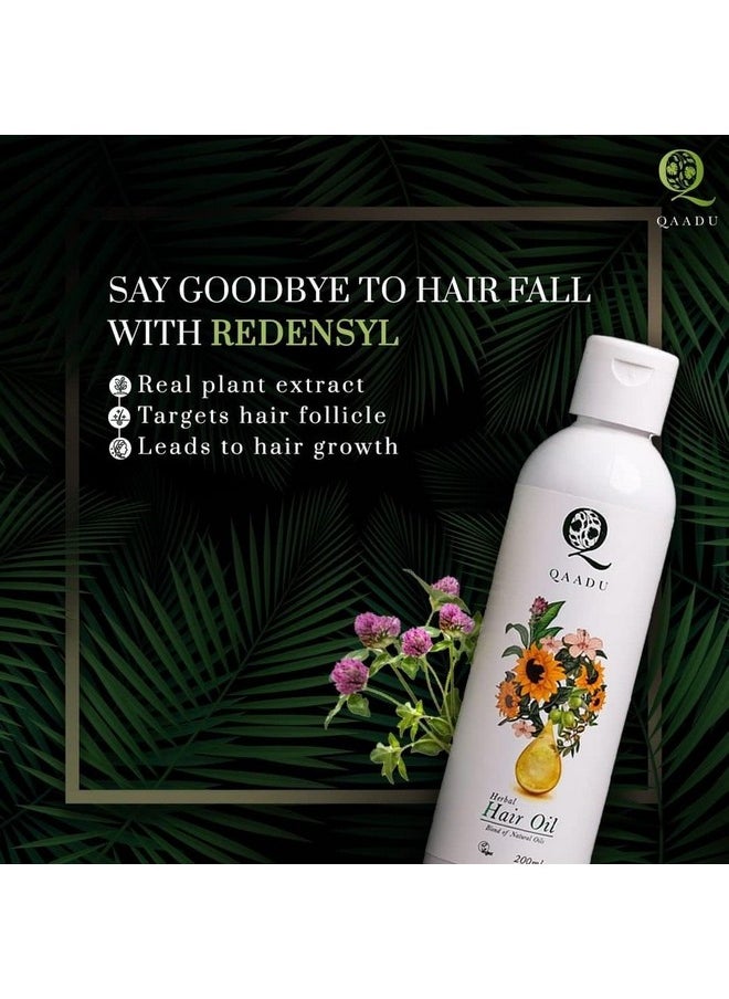 QAADU QAADU Herbal Hair Oil, Stronger Thicker Hair for Men & Women | Non-Greasy, Scalp Nourishing Treatment, Hair Growth Oil with Amla, Bhringraj Oil, Hibiscus Oil, Coconut Oil Extract & Redensyl, 200ml  - Image 2