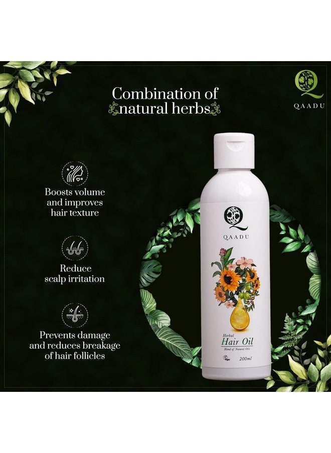 QAADU QAADU Herbal Hair Oil, Stronger Thicker Hair for Men & Women | Non-Greasy, Scalp Nourishing Treatment, Hair Growth Oil with Amla, Bhringraj Oil, Hibiscus Oil, Coconut Oil Extract & Redensyl, 200ml  - Image 3