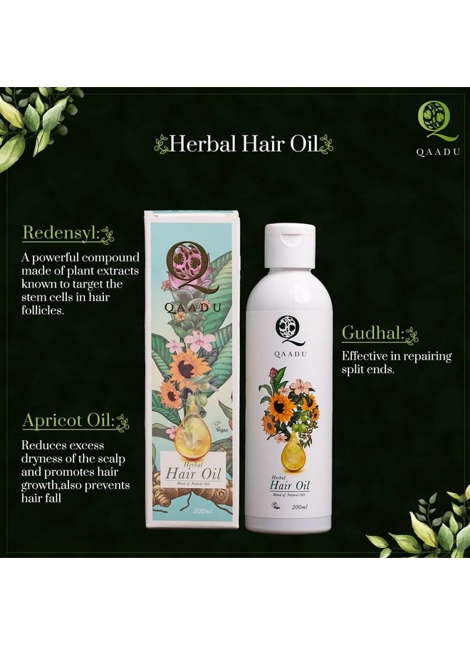QAADU QAADU Herbal Hair Oil, Stronger Thicker Hair for Men & Women | Non-Greasy, Scalp Nourishing Treatment, Hair Growth Oil with Amla, Bhringraj Oil, Hibiscus Oil, Coconut Oil Extract & Redensyl, 200ml  - Image 4